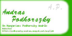 andras podhorszky business card
